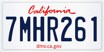CA license plate 7MHR261