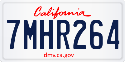 CA license plate 7MHR264