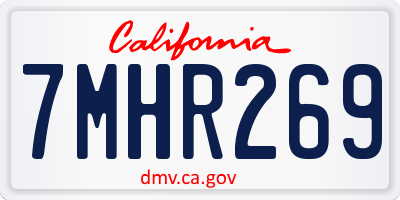 CA license plate 7MHR269