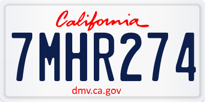 CA license plate 7MHR274