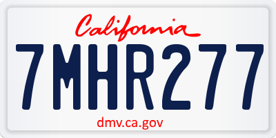 CA license plate 7MHR277