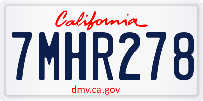 CA license plate 7MHR278