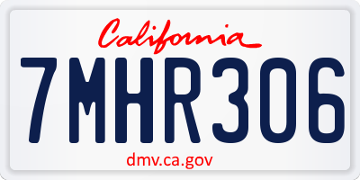 CA license plate 7MHR306