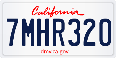 CA license plate 7MHR320
