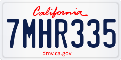 CA license plate 7MHR335