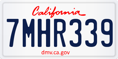 CA license plate 7MHR339