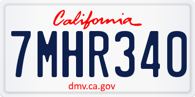 CA license plate 7MHR340