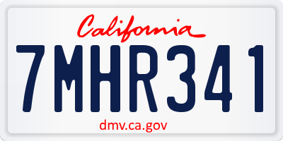 CA license plate 7MHR341