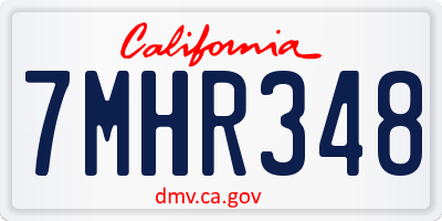CA license plate 7MHR348