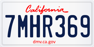 CA license plate 7MHR369