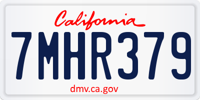 CA license plate 7MHR379