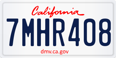 CA license plate 7MHR408