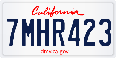 CA license plate 7MHR423