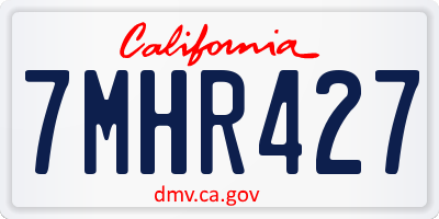 CA license plate 7MHR427