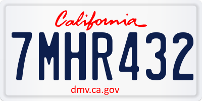CA license plate 7MHR432