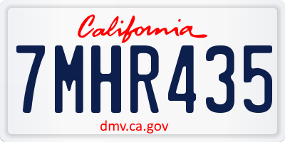 CA license plate 7MHR435