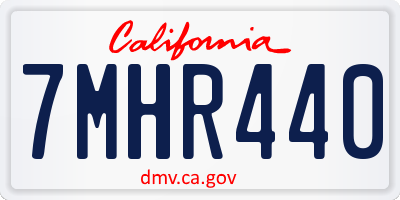 CA license plate 7MHR440