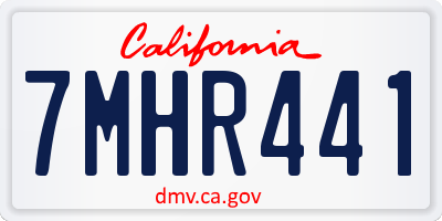 CA license plate 7MHR441