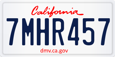 CA license plate 7MHR457