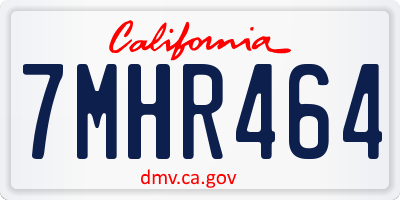 CA license plate 7MHR464