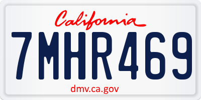 CA license plate 7MHR469