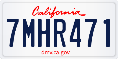 CA license plate 7MHR471