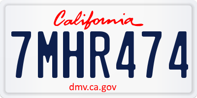 CA license plate 7MHR474