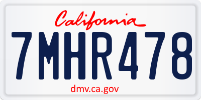 CA license plate 7MHR478