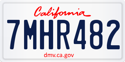 CA license plate 7MHR482