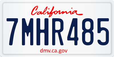 CA license plate 7MHR485