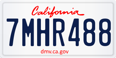 CA license plate 7MHR488