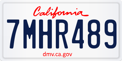 CA license plate 7MHR489
