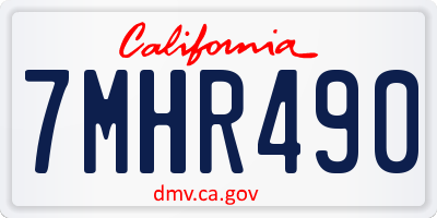CA license plate 7MHR490