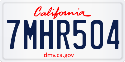 CA license plate 7MHR504