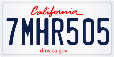 CA license plate 7MHR505