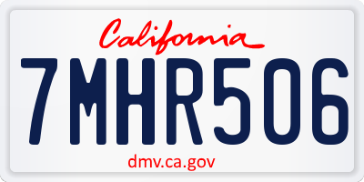 CA license plate 7MHR506