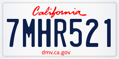 CA license plate 7MHR521