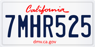 CA license plate 7MHR525