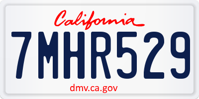 CA license plate 7MHR529