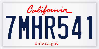 CA license plate 7MHR541