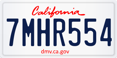 CA license plate 7MHR554