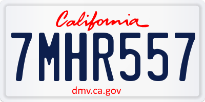 CA license plate 7MHR557