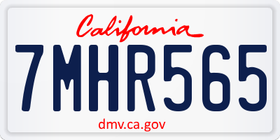 CA license plate 7MHR565