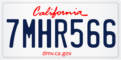 CA license plate 7MHR566