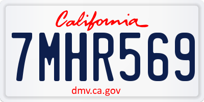 CA license plate 7MHR569