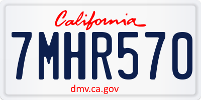 CA license plate 7MHR570