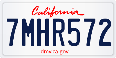 CA license plate 7MHR572