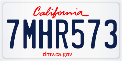 CA license plate 7MHR573