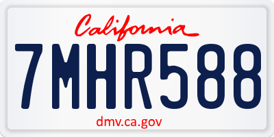CA license plate 7MHR588