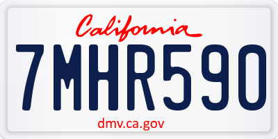 CA license plate 7MHR590